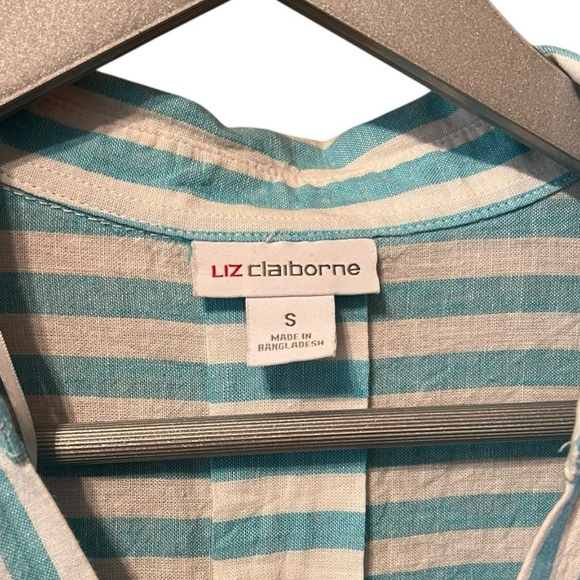 Liz Claiborne Striped Linen-Blend Shirt – Size Small - Picture 4 of 4